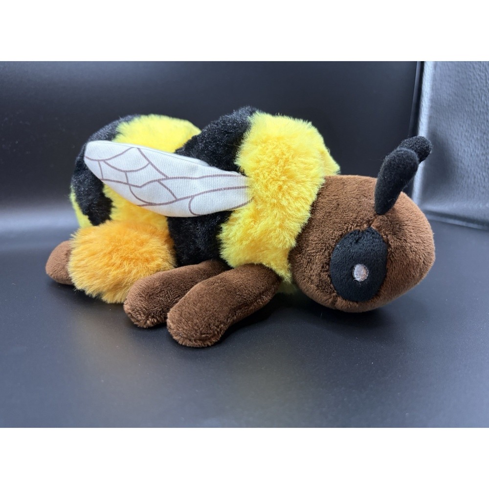 Wild Republic Bumble Bee Plush 8" Stuffed Animal Black Yellow Wings Fuzzy Insect